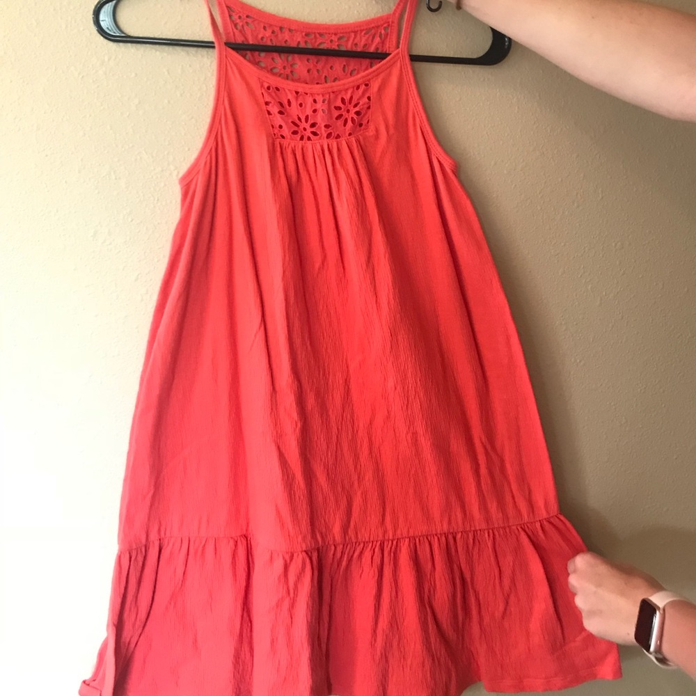 Red dress.